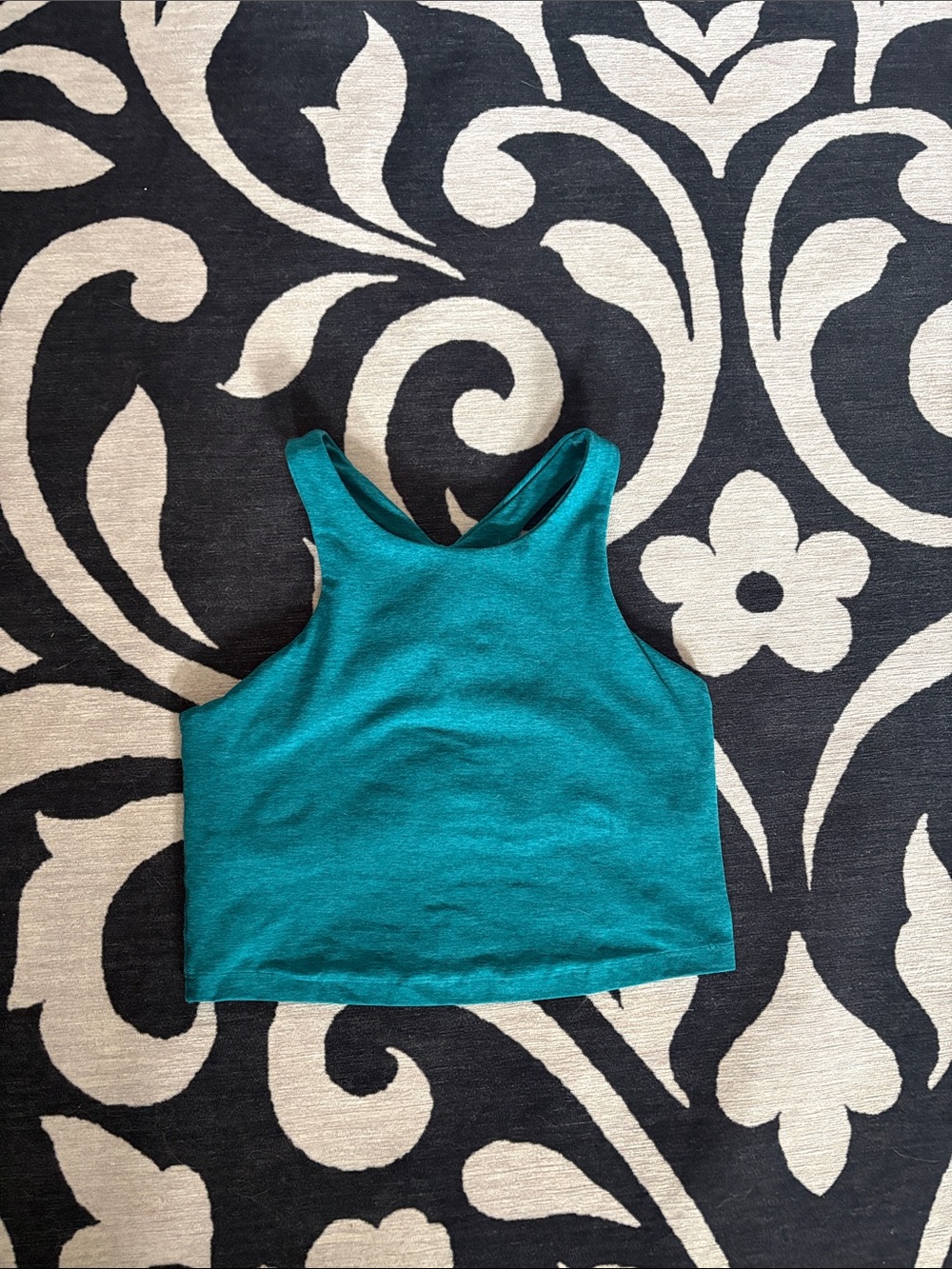 Beyond Yoga Teal Cropped High Neck Tank
